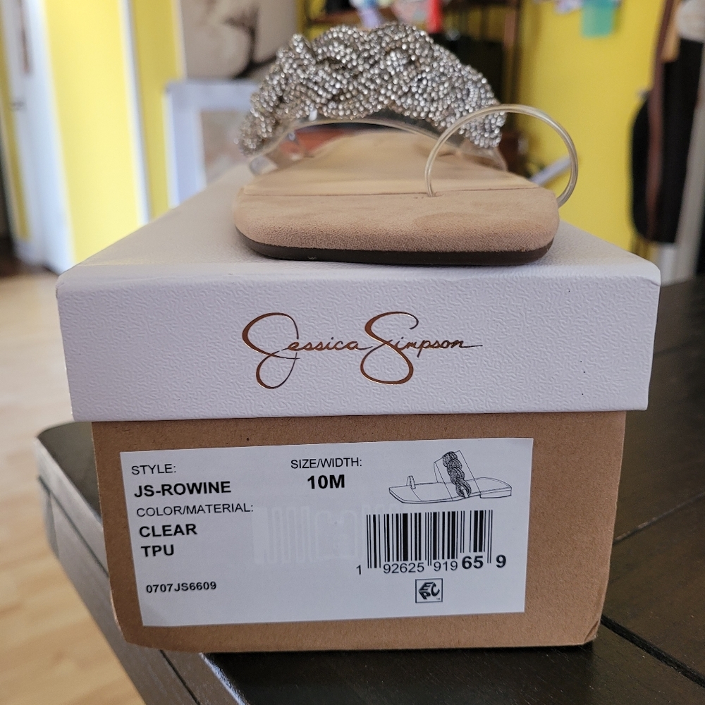 NIB JESSICA SIMPSON CLEAR/RHINESTONE SANDALS
